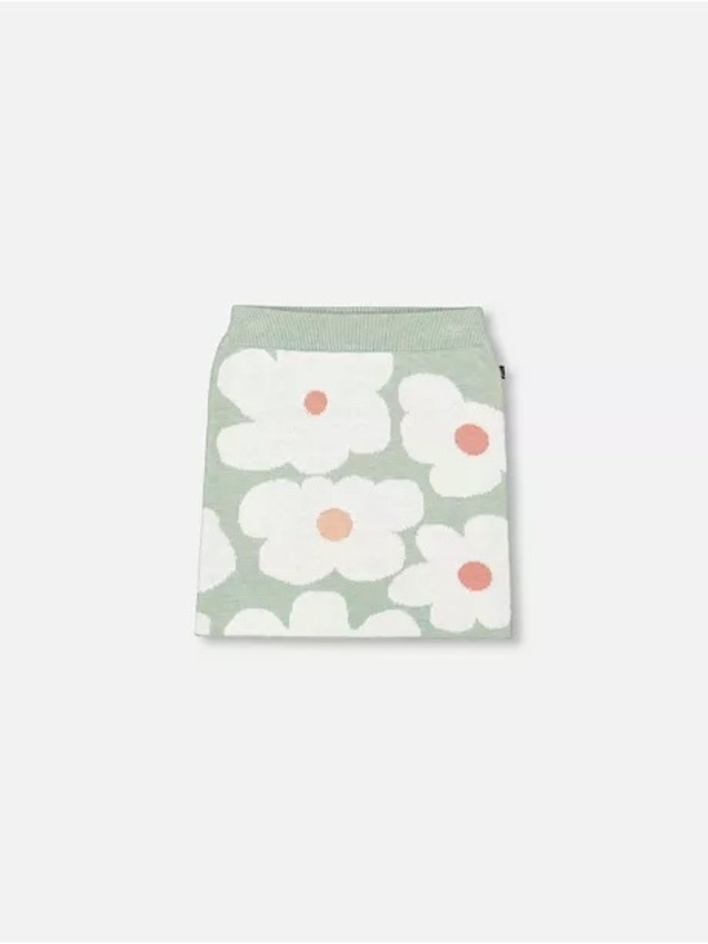 Deux par deux retro flowers Knit Mini Skirt - Sage/White 8